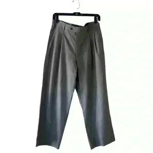 Aldo Ferrari Mens Pants 100 % Wool Rome Italy Size S34 Pleated Formal Office